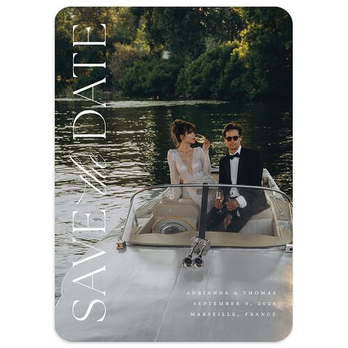 Classic Capture Save the Date Cards Ivory Signature smooth Blank No Rounded