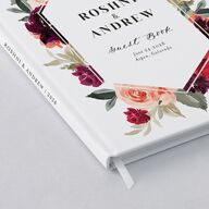 Vibrant Floral Wedding Guest Book Deep Claret