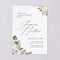 Romantic Roses Bridal Shower Invitations Off-White Signature Blank Standard