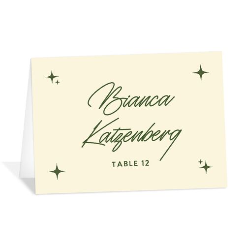 Retro Tropical Destination Place Cards Pear Signature