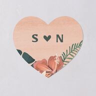 Vintage Hawaiian Island Wedding Stickers Eucalyptus Heart