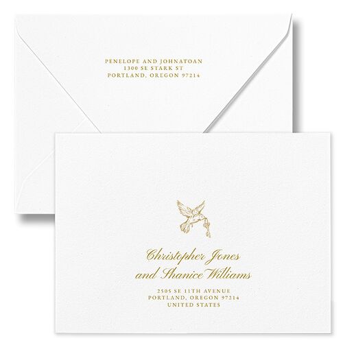 Elegant Italian Toile Wedding Invitation Euro Envelopes Gold White Both Recipient and Return Addresses Luxe Signature
