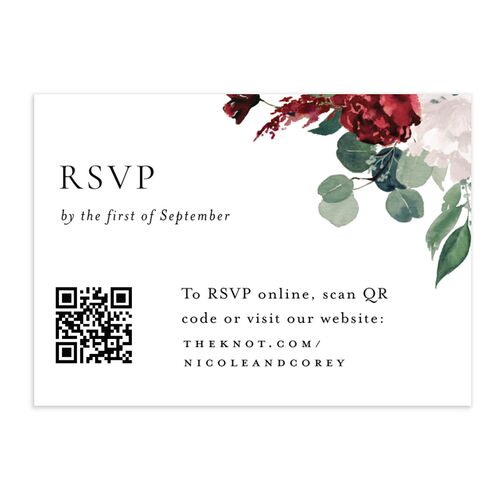 Timeless Bouquet QR Code RSVP Cards Licorice Signature Standard