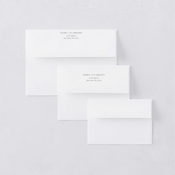 Classically Elegant Thank You Card Envelopes White Pure White Both Recipient and Return Addresses Signature Standard