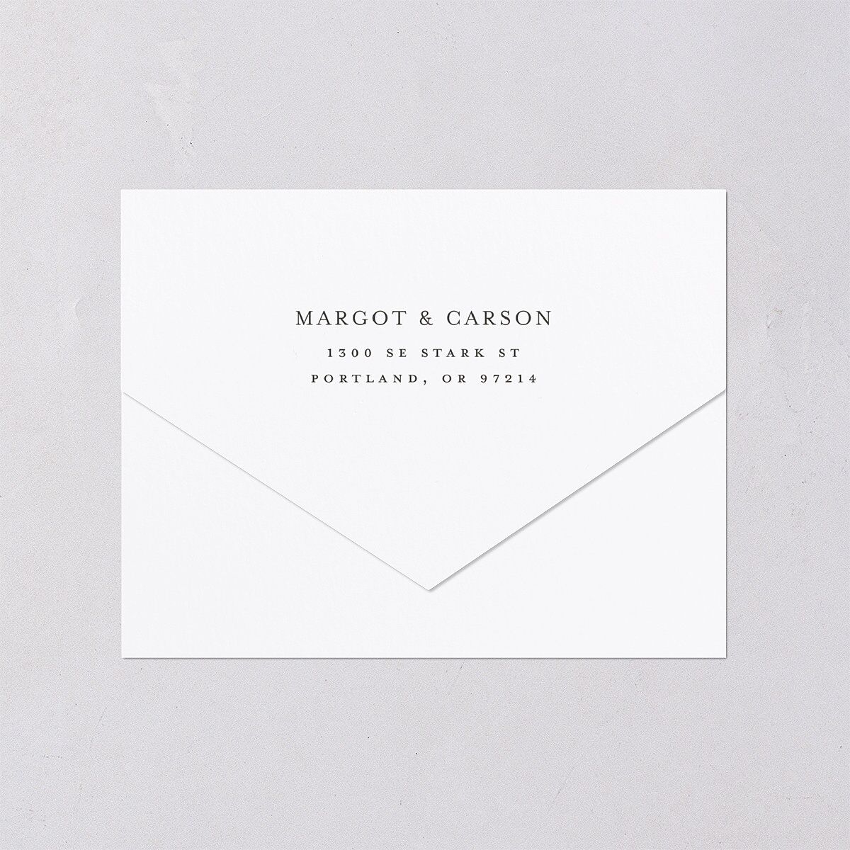Southern Oak Tree All-in-One Wedding Invitations Pure White Signature Light Both Recipient and Return Addresses No