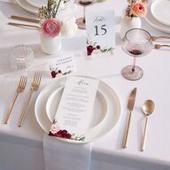 Beloved Floral Place Cards Dark Berry Signature