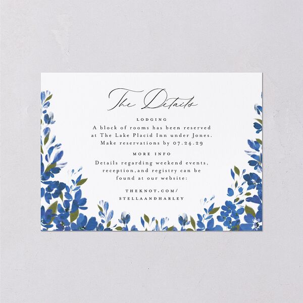 Delphinium Crest Wedding Enclosure Cards Sea Blue Signature Standard