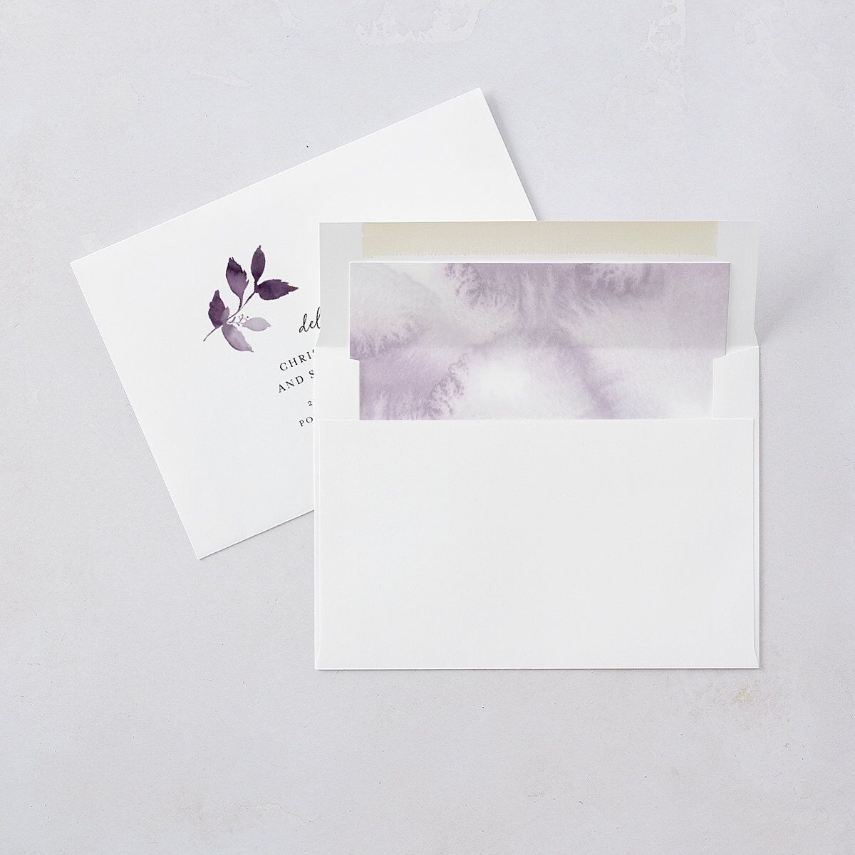 Leafy Frame Wedding Invitations Plum Signature Blank No Standard