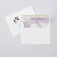 Leafy Frame Wedding Invitations Plum Signature Blank No Standard