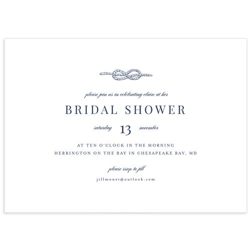 Elegant Lighthouse Foil Bridal Shower Invitations - White