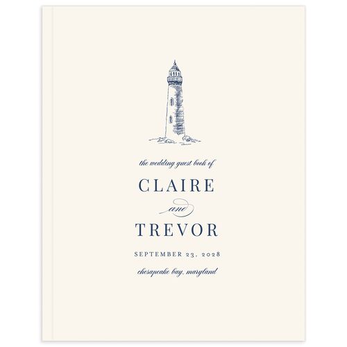 Elegant Lighthouse Foil Guest Books Maritime