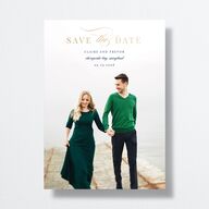 Elegant Lighthouse Foil Save the Date Cards Gold Maritime Signature smooth No