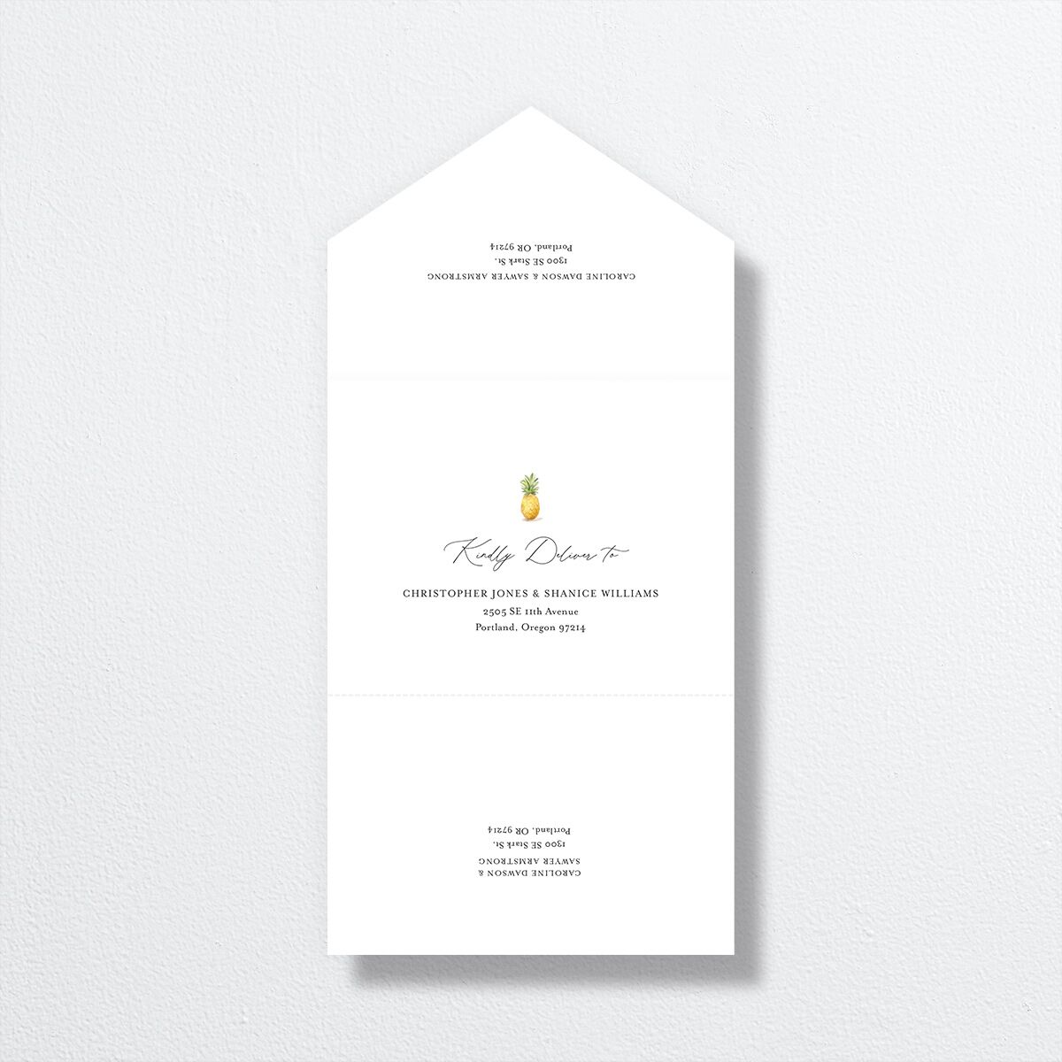 Charming Charleston All-in-One Wedding Invitations Pure White Signature Light Both Recipient and Return Addresses No