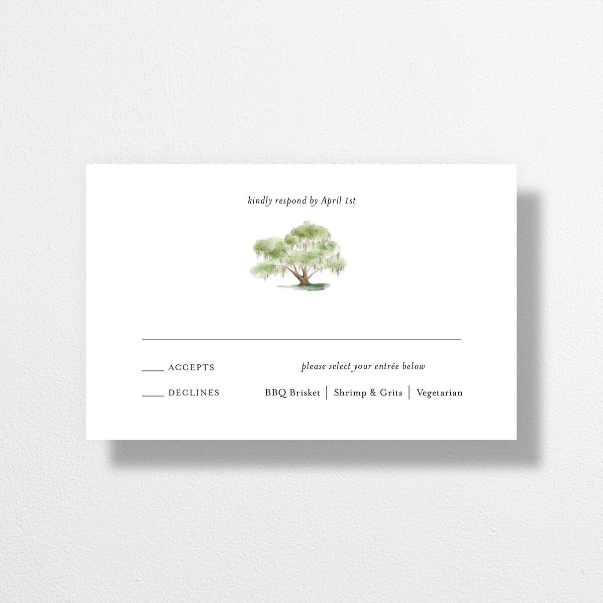 Charming Charleston All-in-One Wedding Invitations Pure White Signature Light Both Recipient and Return Addresses No