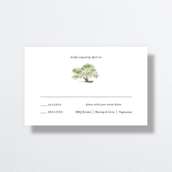 Charming Charleston All-in-One Wedding Invitations Pure White Signature Light Both Recipient and Return Addresses No