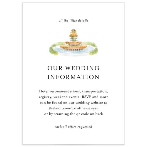 Charming Charleston Wedding Enclosure Cards - White