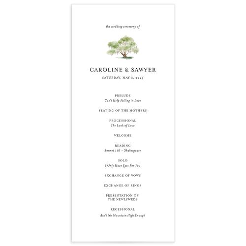 Charming Charleston Wedding Programs - White