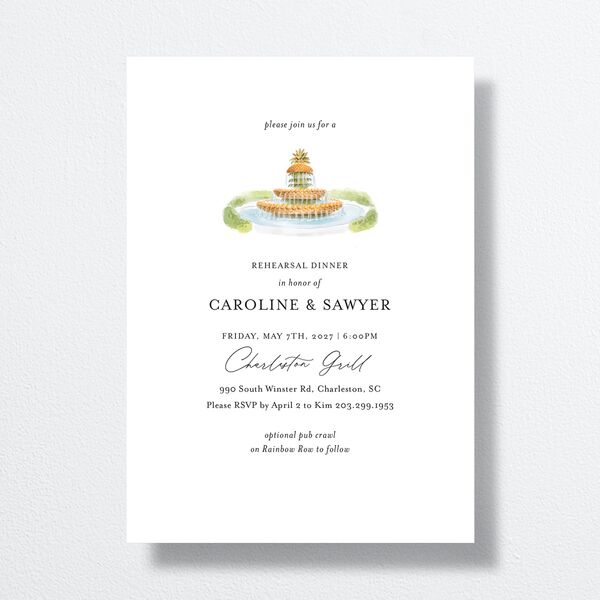 Charming Charleston Rehearsal Dinner Invitations Pure White Signature