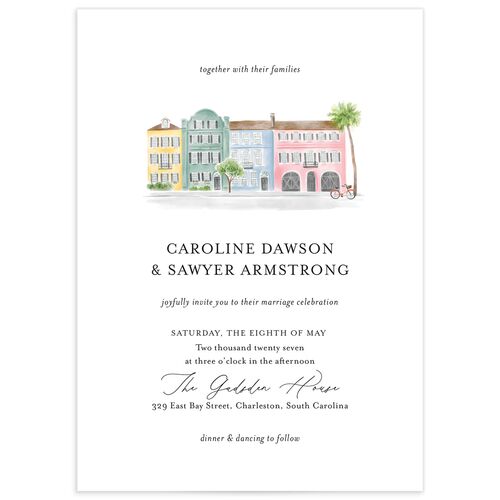 Charming Charleston Wedding Invitations - White