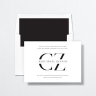Simple Modern Monogram Rehearsal Dinner Invitations Pure White Signature Standard
