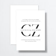 Simple Modern Monogram Wedding Invitations Pure White Signature No Standard