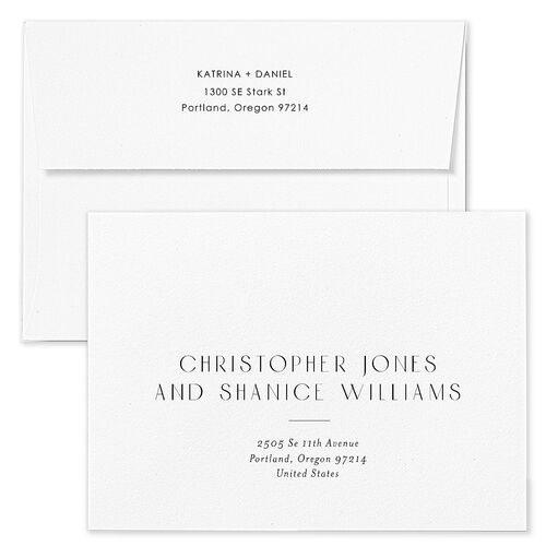 Joyous New Year Holiday Card Envelopes White Moody Blue Both Recipient and Return Addresses Standard Signature
