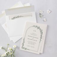 Botanical Arch Wedding Invitations Hunter Green Signature Blank No Standard