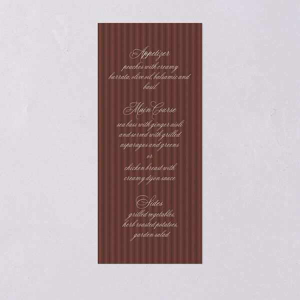 Vintage Oval Monogram Menus Merlot Signature