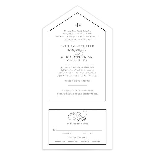Lasting Frame All-in-One Wedding Invitations - White