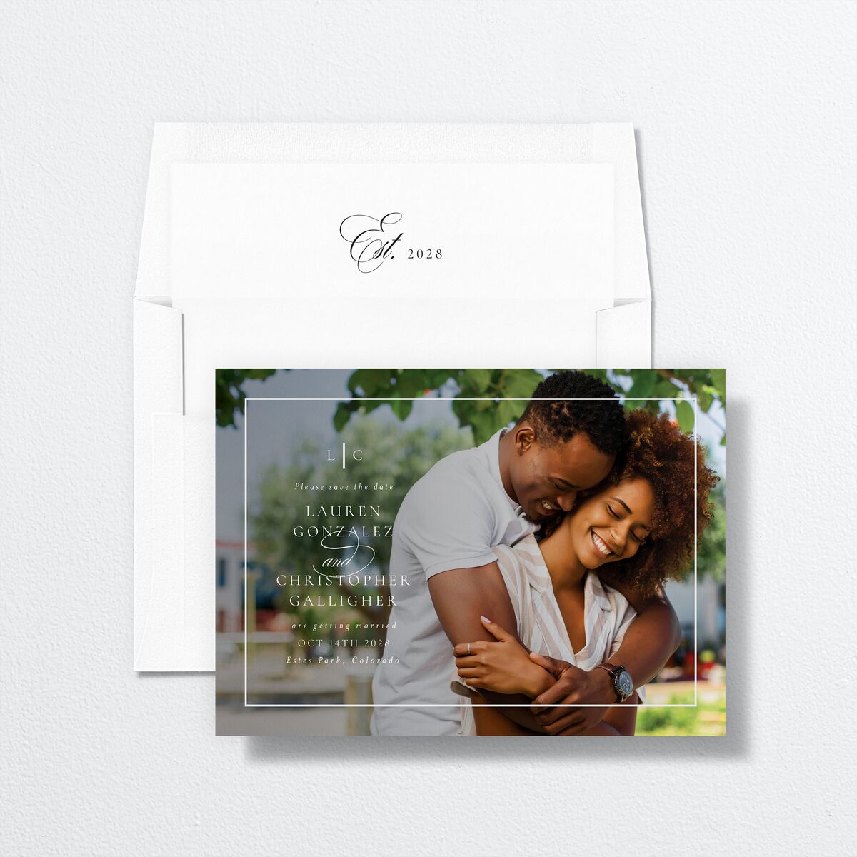 Lasting Frame Save the Date Cards Pure White Signature smooth No Standard