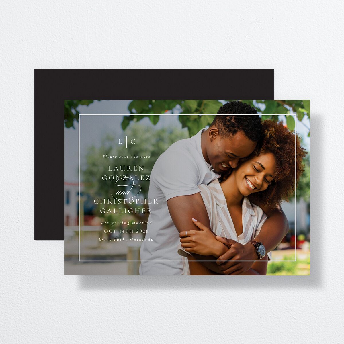 Lasting Frame Save the Date Cards Pure White Signature smooth No Standard