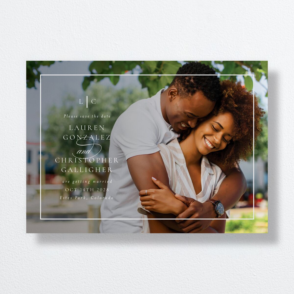Lasting Frame Save the Date Cards Pure White Signature smooth No Standard