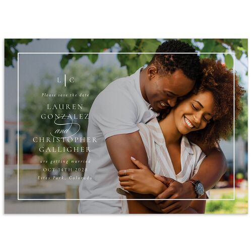 Lasting Frame Save the Date Cards Pure White Signature smooth No Standard