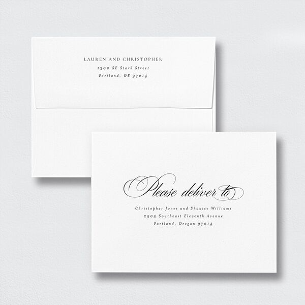 Lasting Frame Thank You Card Envelopes White Standard Pure White Both Recipient and Return Addresses Signature