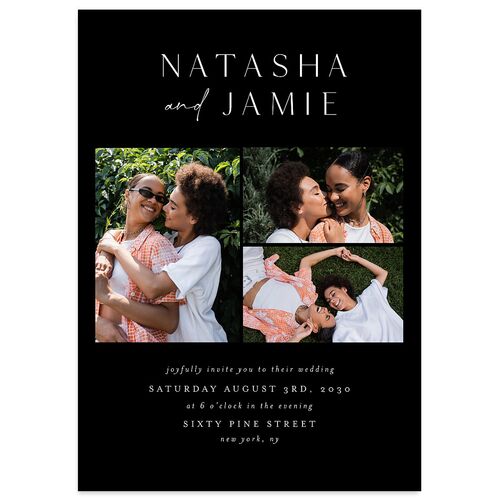 Simple Gallery Wedding Invitations Midnight Signature Blank No Standard