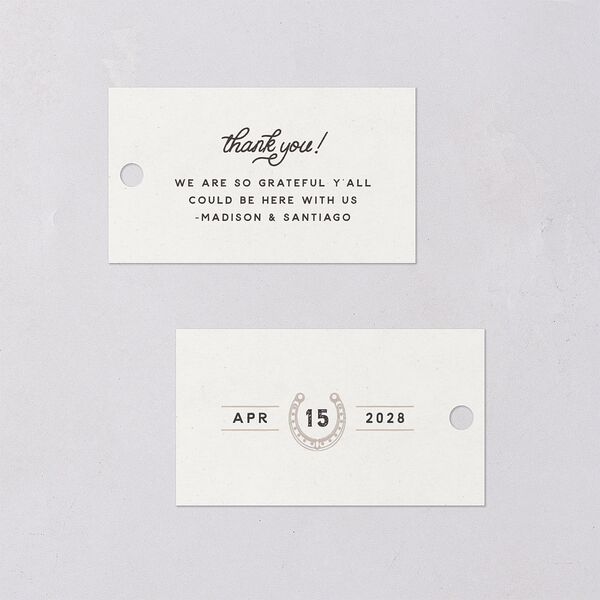 Hitched in Texas Favor Gift Tags Charcoal Signature