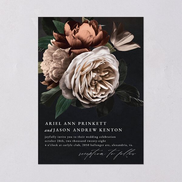 Modern Rose Wedding Invitations Peach Fuzz Signature Blank No
