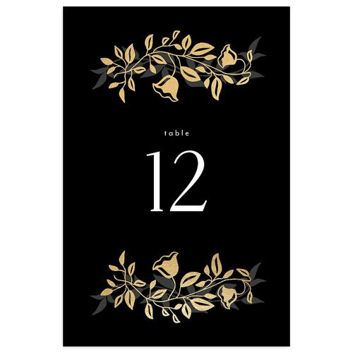 Rustic Nouveau Table Numbers Gold Licorice Signature