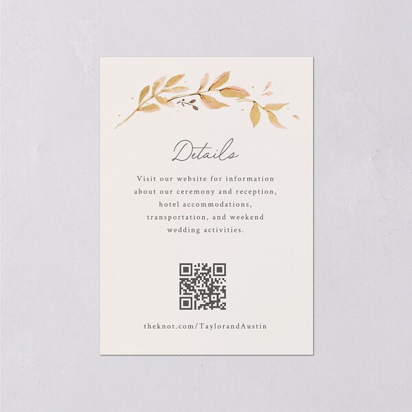 Leafy Garland Foil Wedding Enclosure Cards Gold Champagne Signature Standard