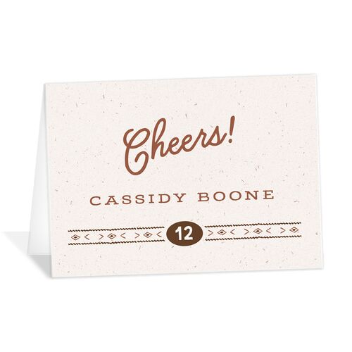 Western I Do BBQ Place Cards Saddle Pearlescent