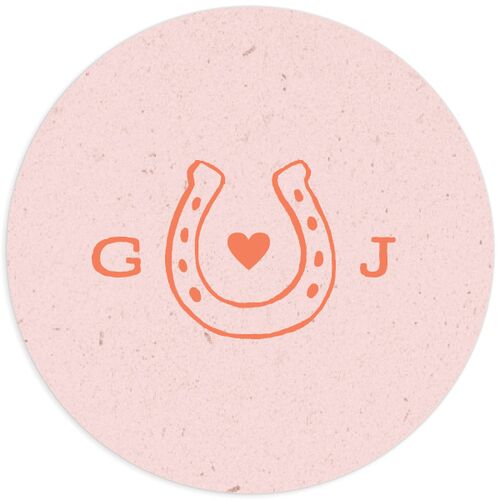 Western I Do BBQ Wedding Stickers Soft Peach