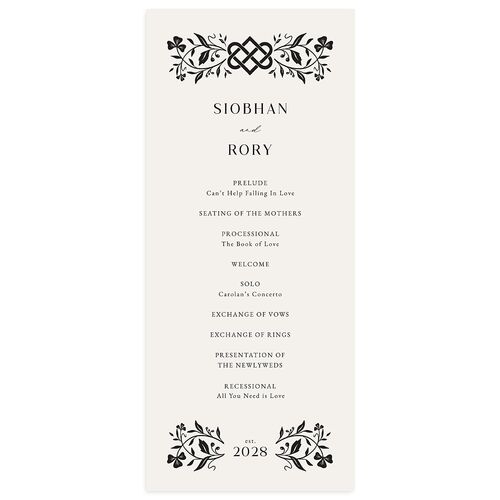 Celtic Knot Wedding Programs Midnight Signature