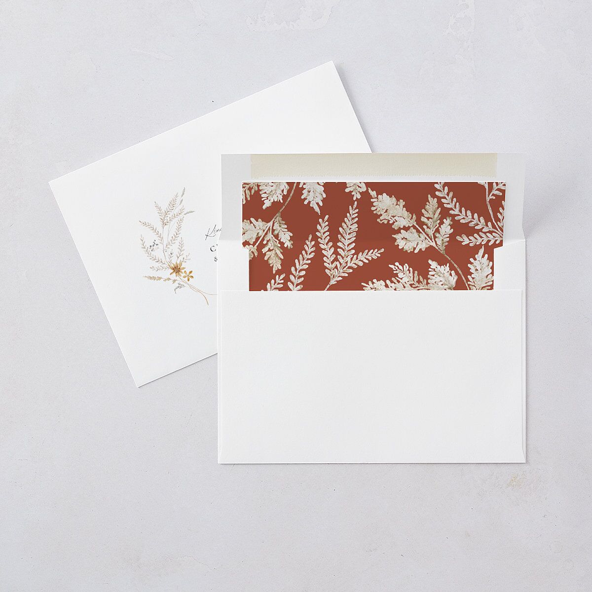 Dried Blooms Wedding Invitations Gold Copper Signature Blank No Standard