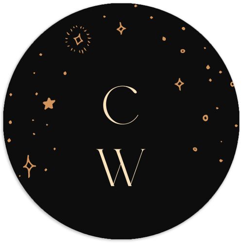 Celestial Galaxy Wedding Stickers Midnight Circle