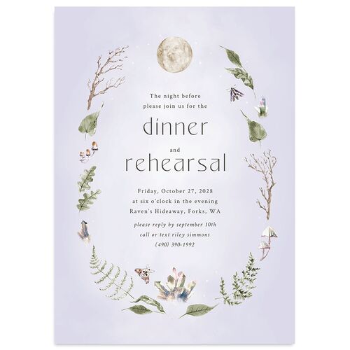 Crystal Forest Rehearsal Dinner Invitations Mist Double thick Blank Standard
