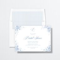 Vintage Florals Bridal Shower Invitations Regency Blue Signature Standard