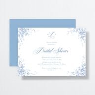 Vintage Florals Bridal Shower Invitations Regency Blue Signature Standard