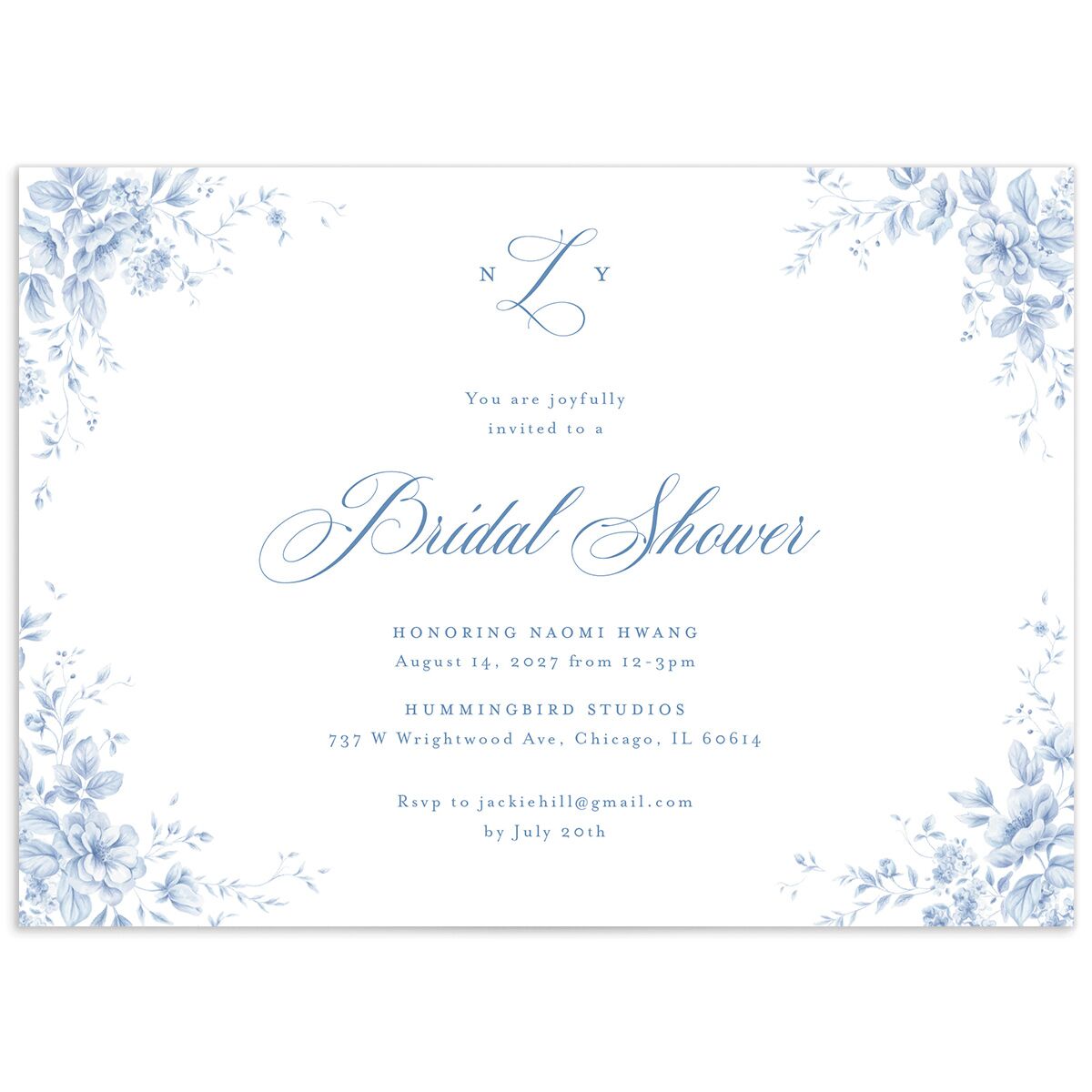Vintage Florals Bridal Shower Invitations