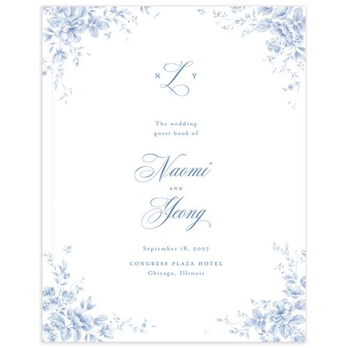 Vintage Florals Guest Books Regency Blue
