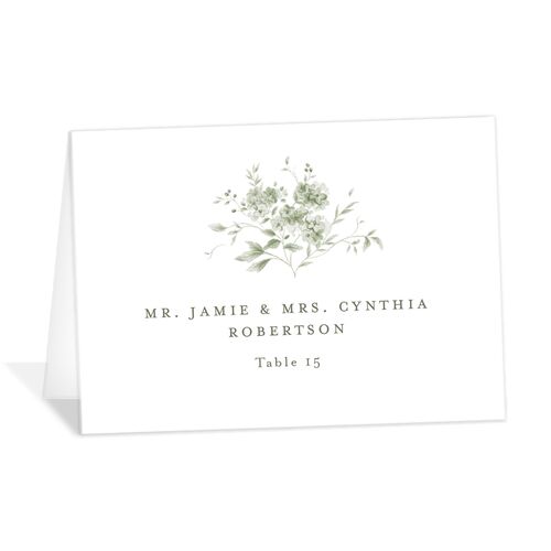 Vintage Florals Place Cards Deep Olive Signature